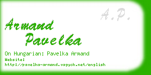 armand pavelka business card